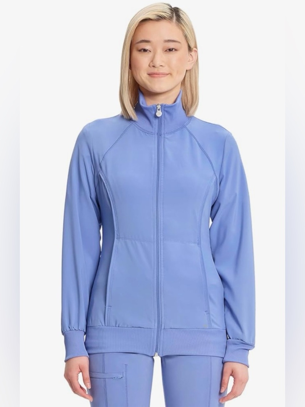Women’s Cherokee Infinity Full-Zip Scrub Work  Jacket in Ciel Blue, Size XS, EUC